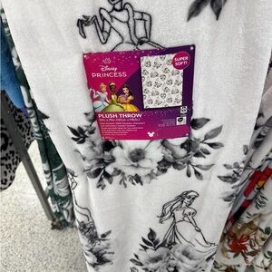 Disney Princess Black and White Plush Throw